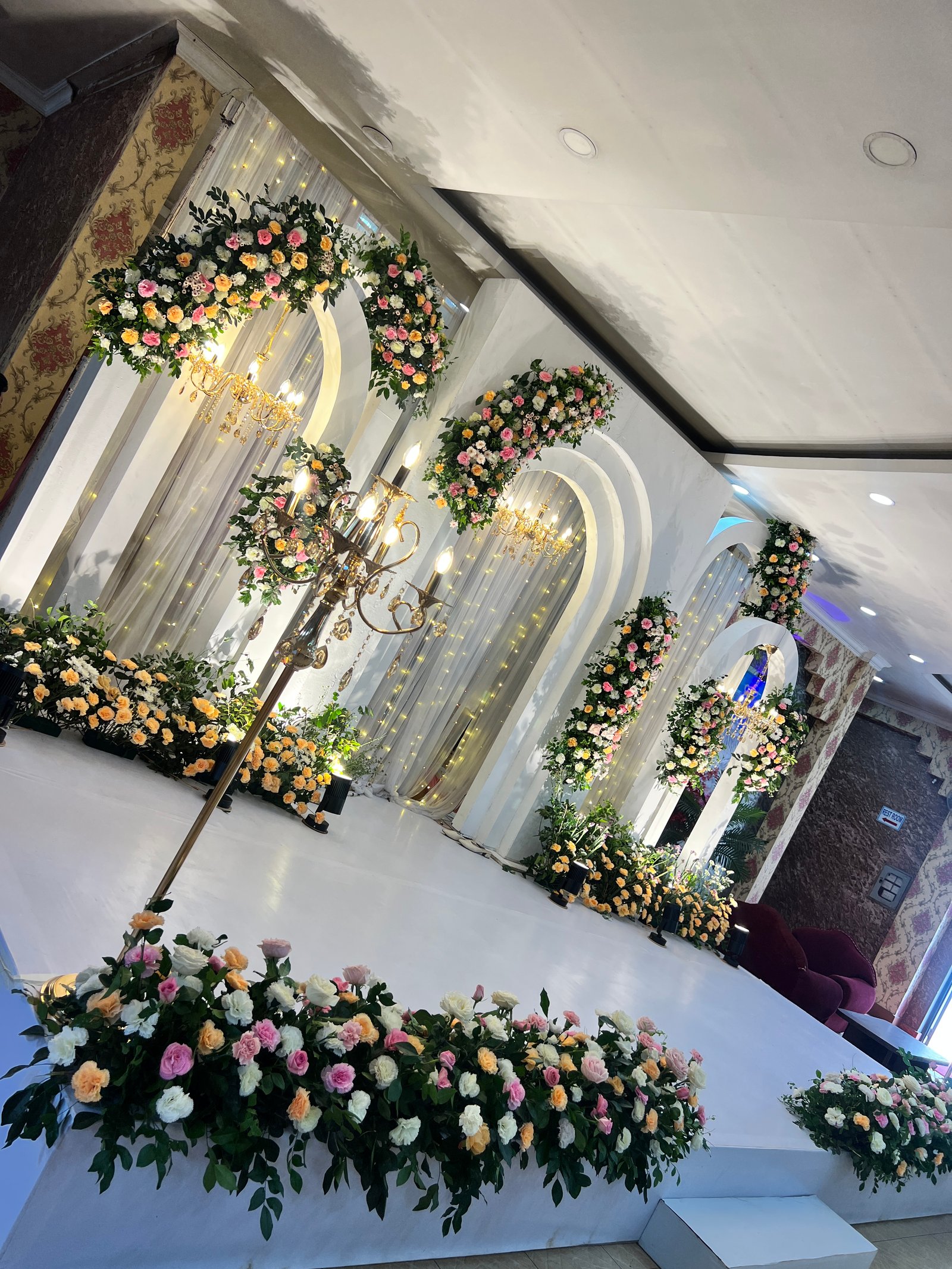 White Elegance Floral Stage