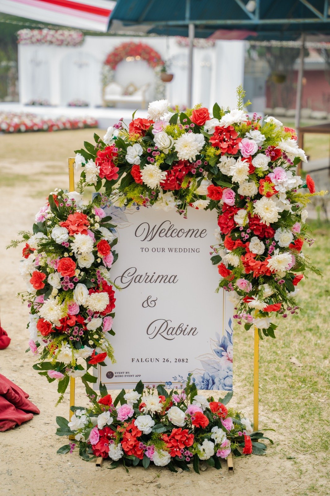 The Golden Floral Welcome Board