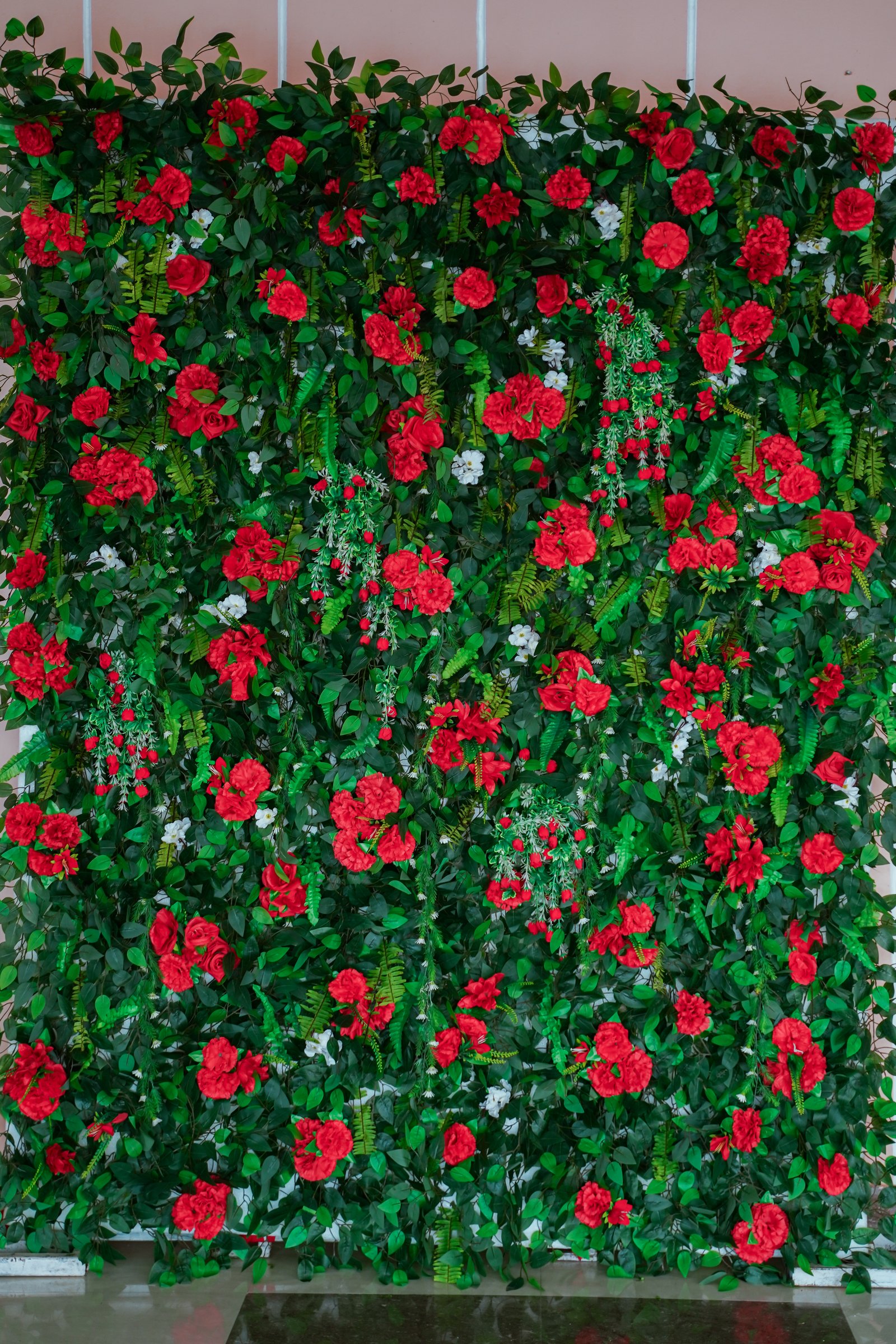 Lush Rose Garden Wall