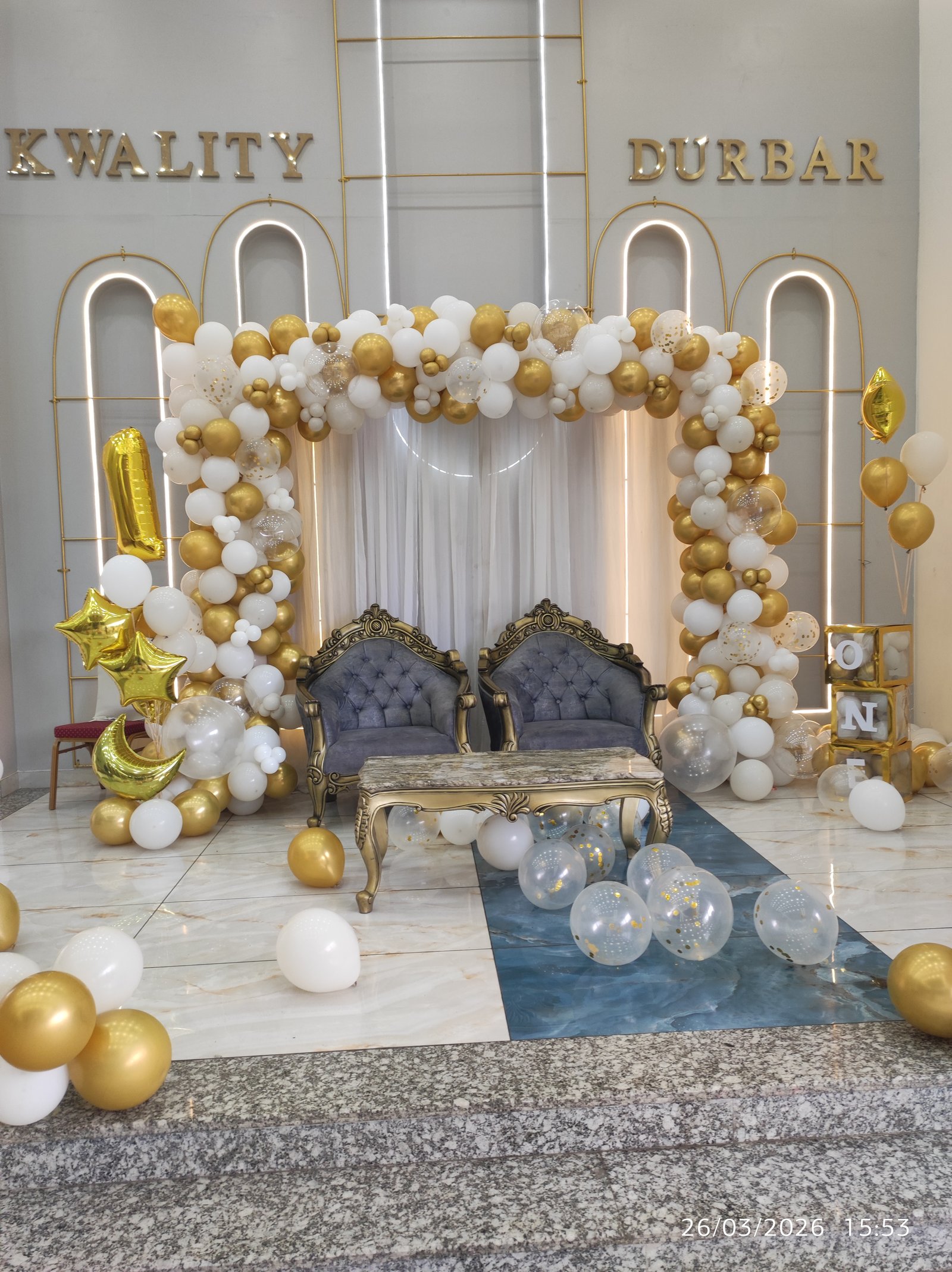 The Golden & White Balloon Celebration Stage