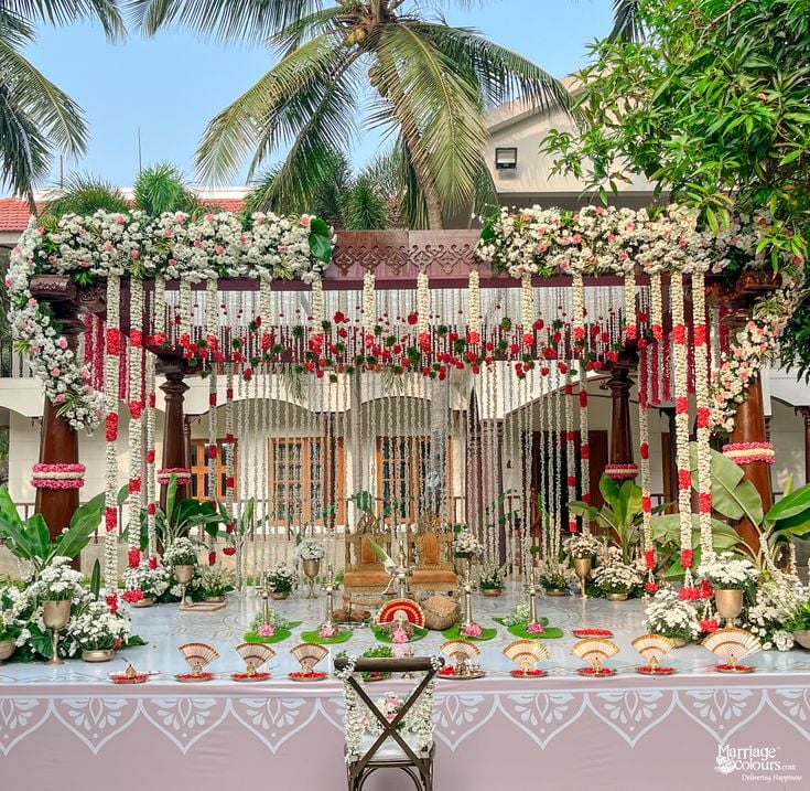 Traditional Floral Wooden Mandap