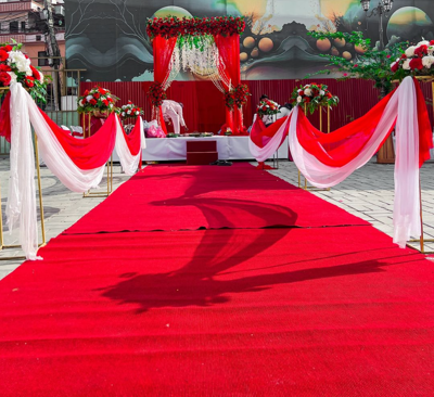 Red & White Floral Passage with Mandap(FPM 1)