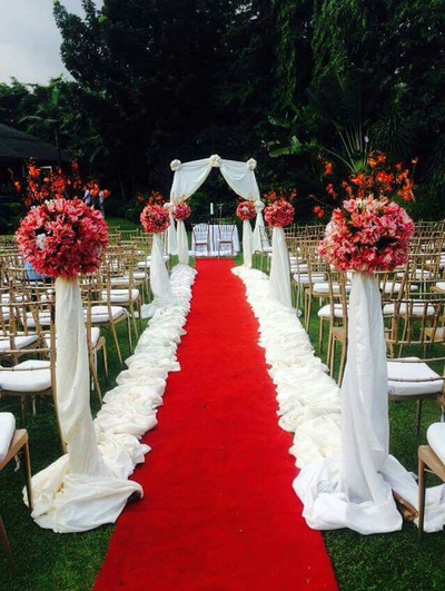 Custom Red Carpet and Floral Outdoor Passage (OP 24)