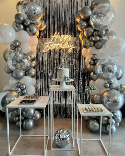 Silver Glam Celebration Birthday Decoration(BD 28)