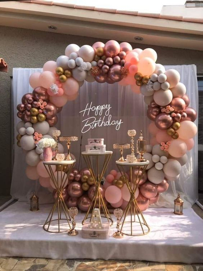 White Fabric Backdrop Balloon Decoration(BD 27)