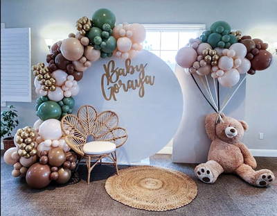 Earthy Elegance Baby Shower Setup