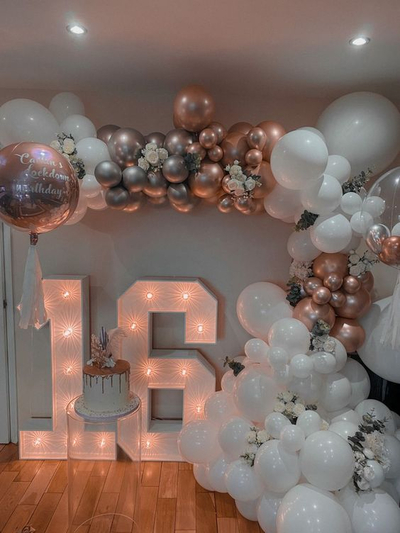 Balloon Arch with Illuminated Milestone Birthday Decoration(BD 65)