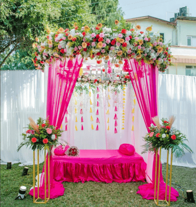 The Festive Pink Mehendi Setup HMSD 27