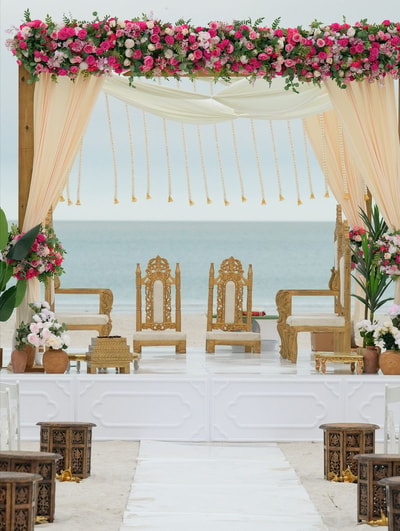 Oceanfront Floral Canopy Mandap M 131