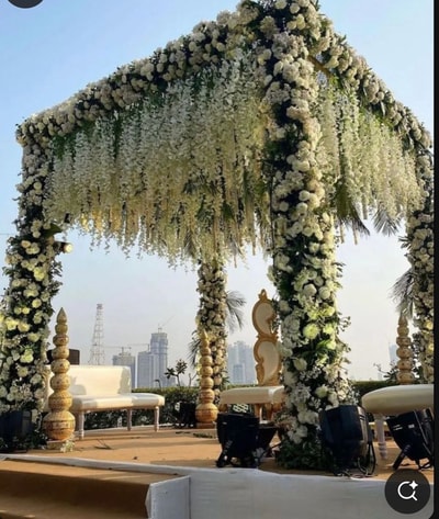 Royal White Floral Mandap(M 87)