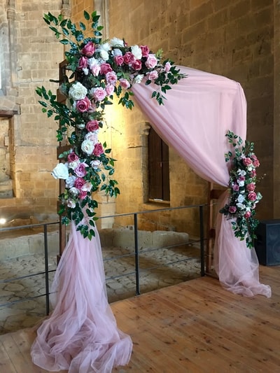 Elegant Floral Arch with Drapes(EG 59)