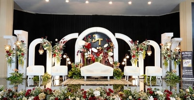 Modern Arch Floral Wedding Stage SD 340