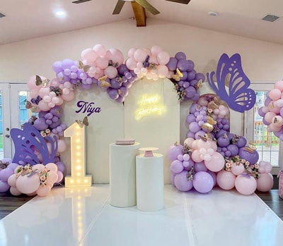 Lavender Butterfly Arch Backdrop BD 101
