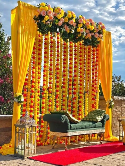 Marigold Splendor Haldi Mehendi Stage (HMSD 15)