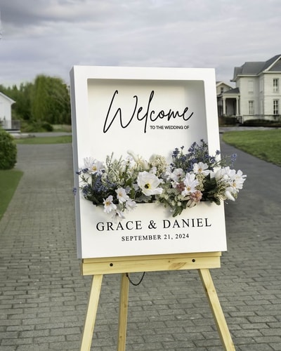 Pure White Shadowbox Welcome Board(FW64)