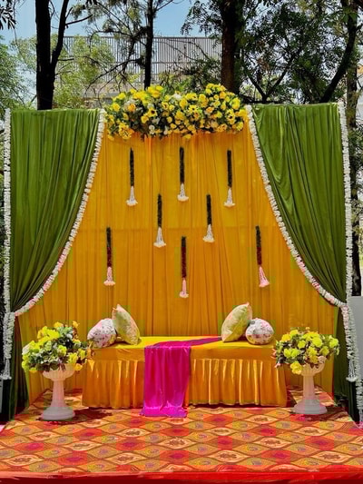 Sunshine Floral Haldi Backdrop HMSD 25