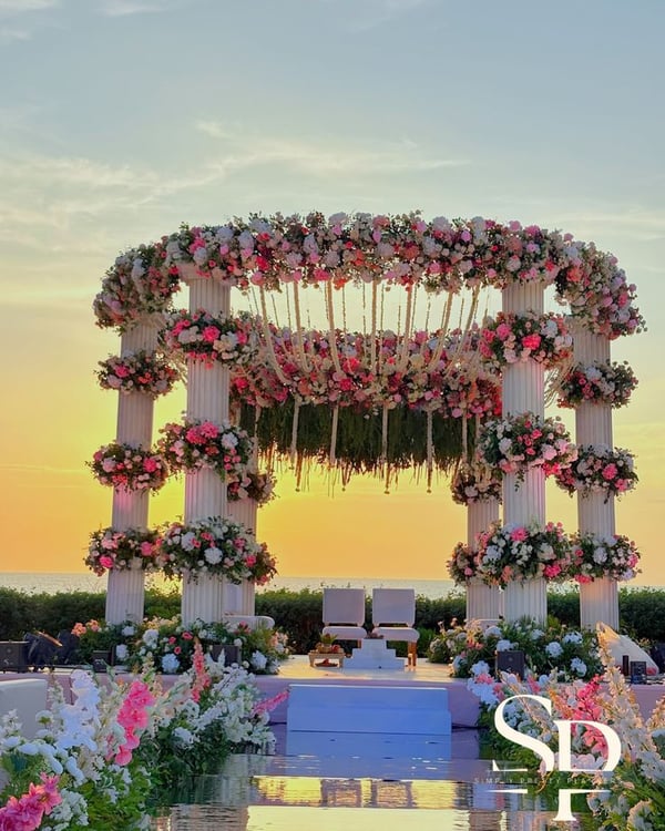 Sunset Seaside Floral Mandap M 154
