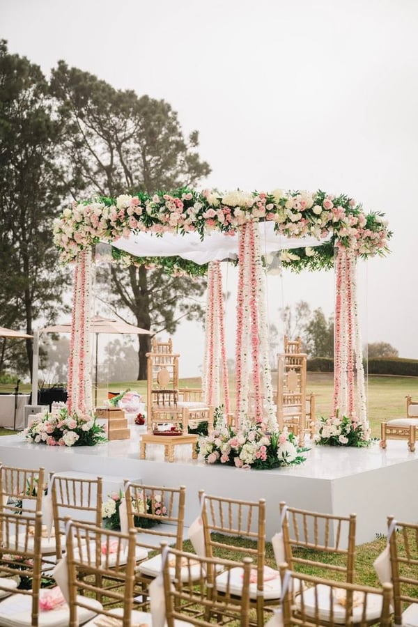 Pristine Pink & Cream Floral Mandap M 158