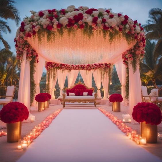 Crimson mandap , stage & passage combo(SD33)