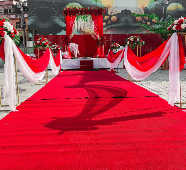 Red & White Floral Passage with Mandap(FPM 1)