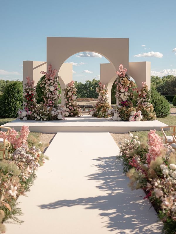 Serene Blush Arch Wedding Stage SD 347