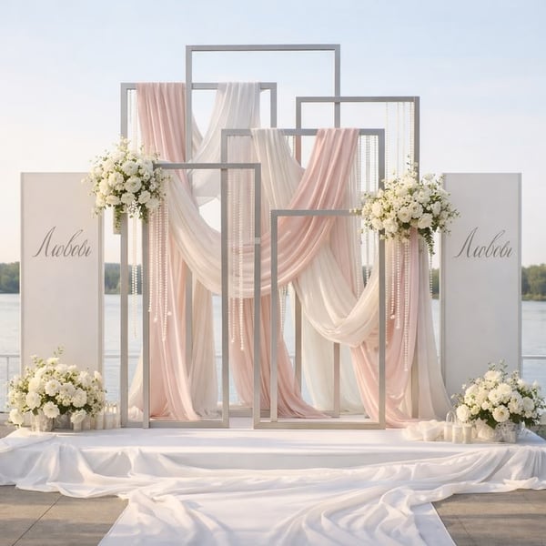 Geometric Draped Arch Photobooth PB 180