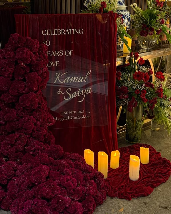 Royal Red Floral Welcome Board FW 70