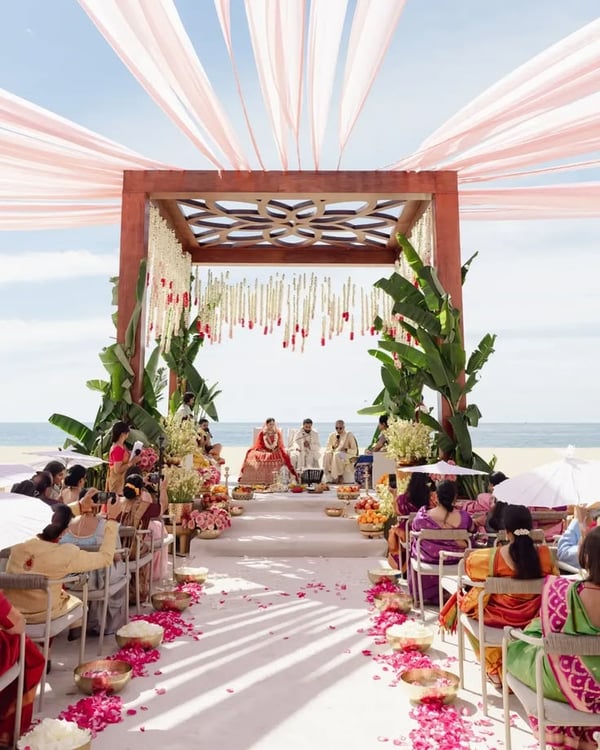 Oceanfront Floral Canopy Mandap M 133