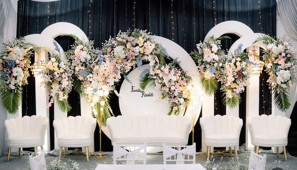 Modern Arch Floral Wedding Stage SD 339