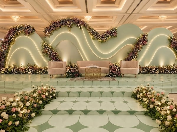 Sage Green & Mauve Floral Wave Stage SD 352
