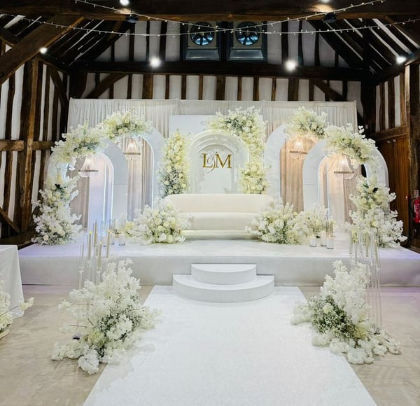 All-White Barn Wedding Stage SD 349