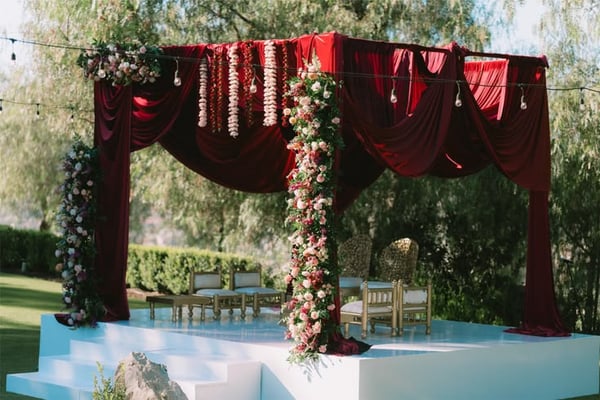 Royal Red Draped Mandap M 139