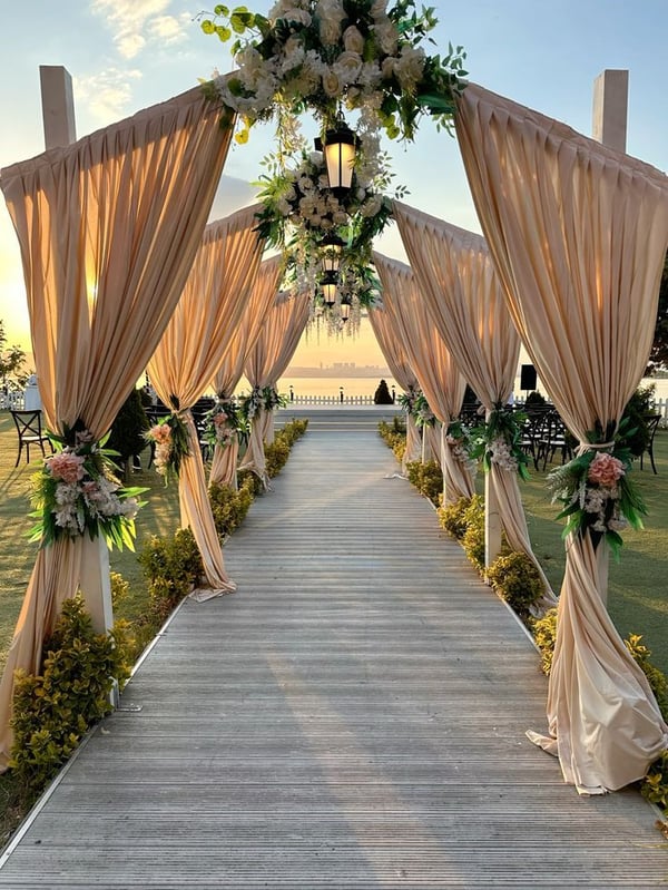 Sunset Draped Aisle Entrance Passage IP 57