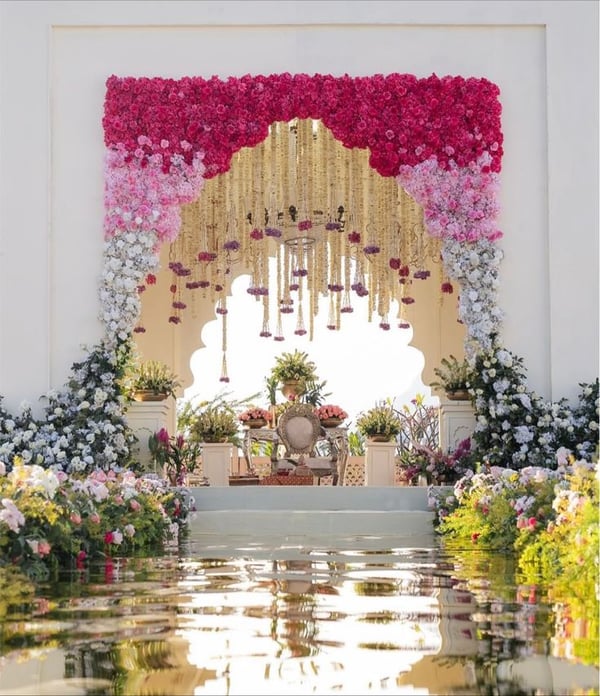 Magenta & White Floral Archway Mandap M 150