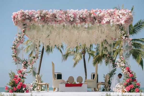 Seaside Pink & White Floral Mandap M 157